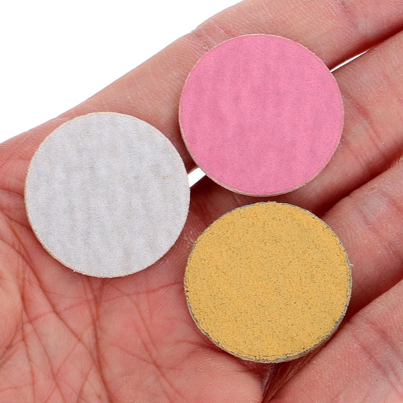 25mm Nail Files for Heels Drill with 80# 180# 240# Grit Sanding Discs Replacement Pads 60pcs Professional Foot File for Callus Removal and Smooth Feet Care - Image 3