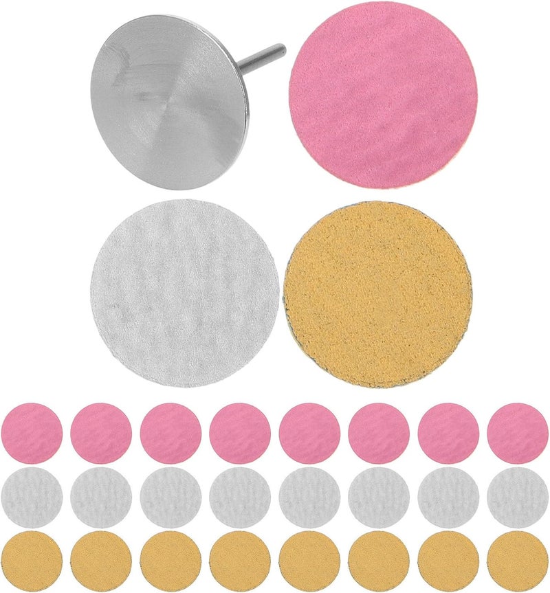 25mm Nail Files for Heels Drill with 80# 180# 240# Grit Sanding Discs Replacement Pads 60pcs Professional Foot File for Callus Removal and Smooth Feet Care - Image 1