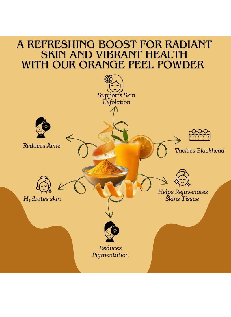Accessorize Kingdom - Orange Peel Powder for Skin & Hair – 100% Natural & Pure | Brightens Skin, Reduces Dark Spots & Unclogs Pores | Absorbs Excess Oil, Controls Acne & Promotes Healthy Scalp | (250gm) - Image 1