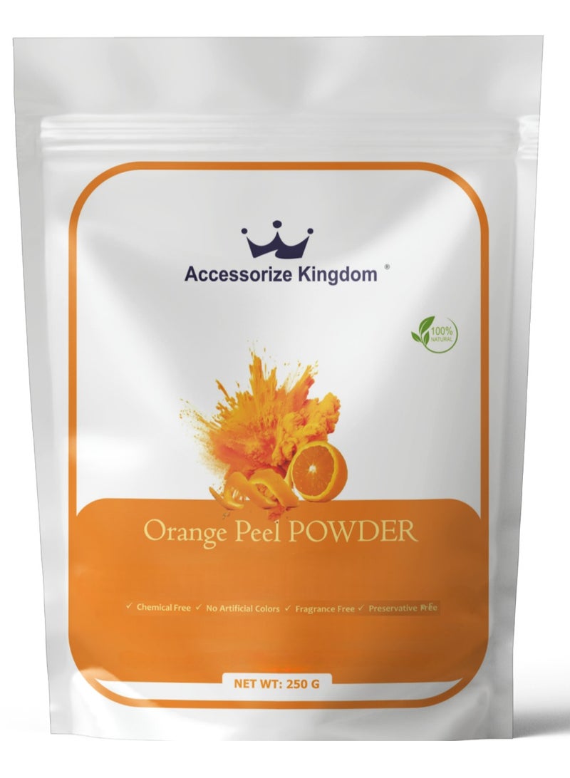مملكة الإكسسوارات مسحوق قشر البرتقال (250 غرامًا) - طبيعي ونقي 100% | مناسب للبشرة والشعر | يُفتّح البشرة، يُقلّل البقع الداكنة، ويُنظّف المسام | يمتصّ الزيوت الزائدة، يُسيطر على حب الشباب، ويُعزّز صحة فروة الرأس. - Image 1