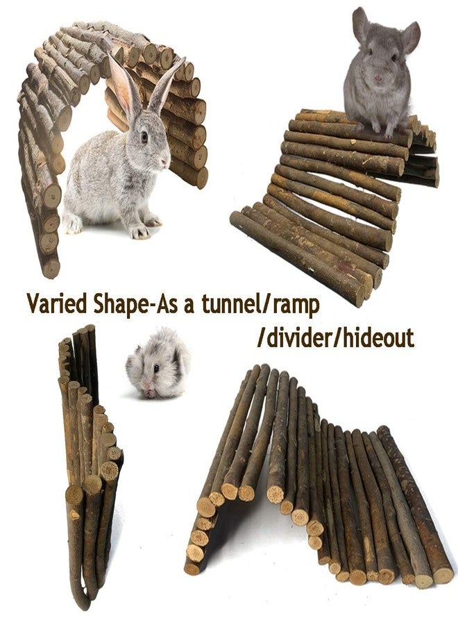 Hamiledyi Bunny Extra Large Ladder, 15.7 in X 25.1 in Wooden DIY Toy Rodents Chewing & Climbing Bridge Chinchillas Cage Tunnel/Hideout/Hut/Ramp/Divider for Small Animal Guinea Pig - Image 4