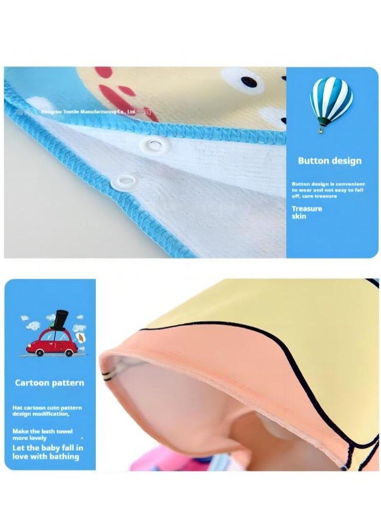 واي آند دي منشفة استحمام ناعمة بغطاء رأس بتصميم حيوان - Image 4