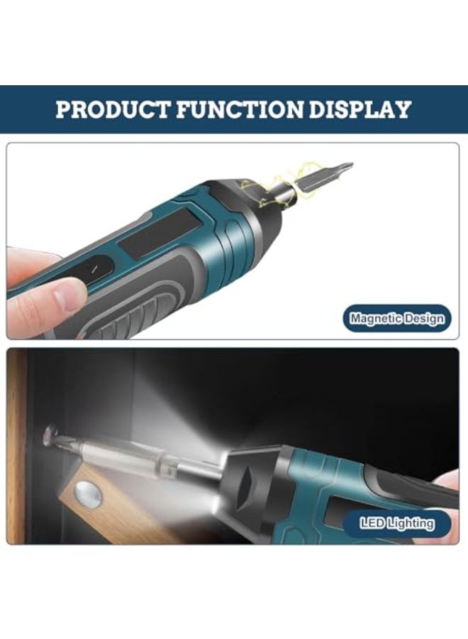 Mini Electric Cordless Screwdriver Set, 3.6V Rechargeable Screwdriver, USB Charging, 5N.m Max Torque, 4-Gear Torque, LED Light,21 Pcs, Ideal for Home Office Garden DIY Tools, Beginners(Blue) - Image 4