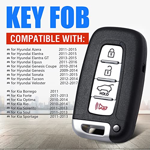 Keymall ريموت مفتاح سيارة Keymall للدخول الذكي بدون مفتاح بديل لهيونداي/كيا 2011 2012 2013 2014 2015 FCC ID:SY5HMFNA04 4 أزرار - Image 2