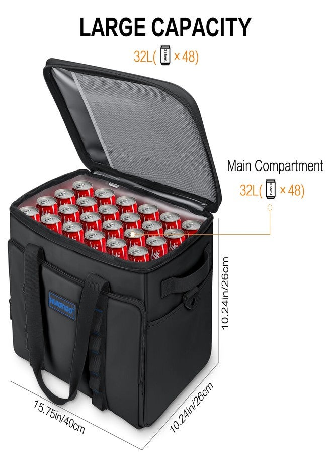 Hulongo 32L Foldable Collapsible Insulated Cooler Bag Soft Sided Cooler for Grocery Shopping, Beach, Camping, Reusable Grocery Bags Shopping Bags Heavy Duty - Image 2