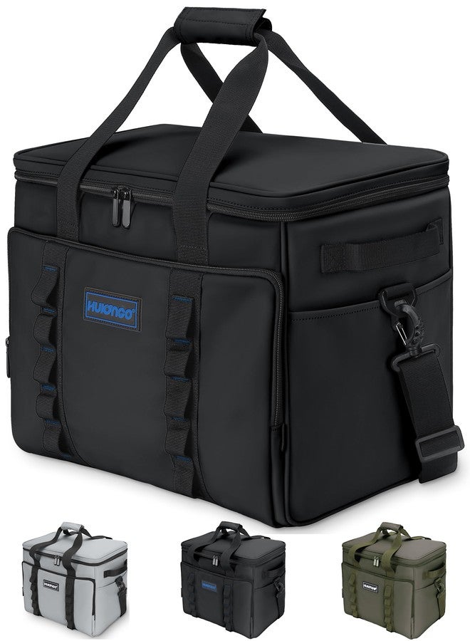 Hulongo 32L Foldable Collapsible Insulated Cooler Bag Soft Sided Cooler for Grocery Shopping, Beach, Camping, Reusable Grocery Bags Shopping Bags Heavy Duty - Image 1