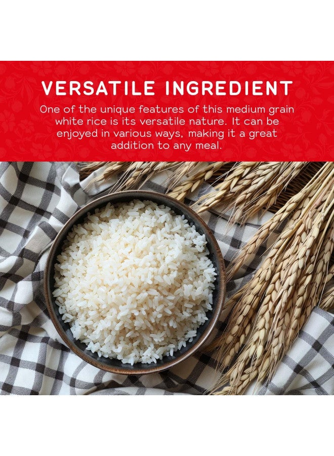 SEKKA SEKKA Extra Fancy Medium Grain white Rice - Japanese Premium quality uncooked Rice | Milled Rice, Sweet and Chewy | Low Fat, Perfect for Authentic Asian Cuisine, 15 lb -(Pack of 1)  - Image 3