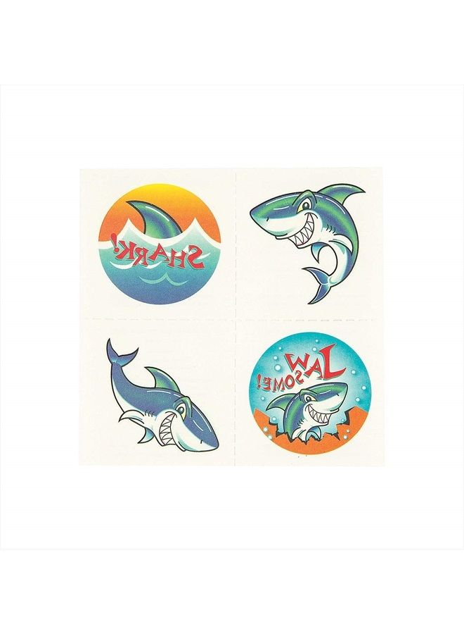 Fun Express Shark Tattoos (6 dozen) Party Favors, Apparel Accessories, Temporary Tattoos - Image 1