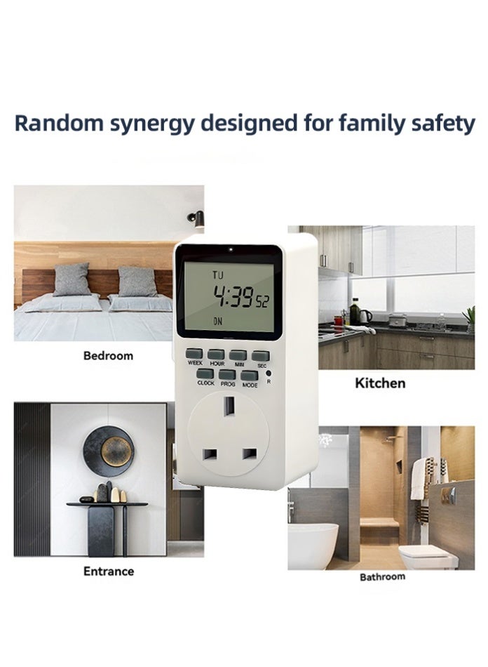 MODI 24-Hour Digital Timer Plug – Programmable Electronic Timing Socket, Timer Switch Socket Plug-in Adapter for Indoor Appliances & Lights, Power-Saving Smart Control - Image 4