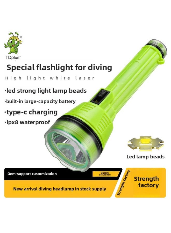 Strong Light Charging Diving Headlight Headlight Super Bright Waterproof Headlight Long-range Diving Flashlight Type-C-Color:Headlamp-Large  - Image 3