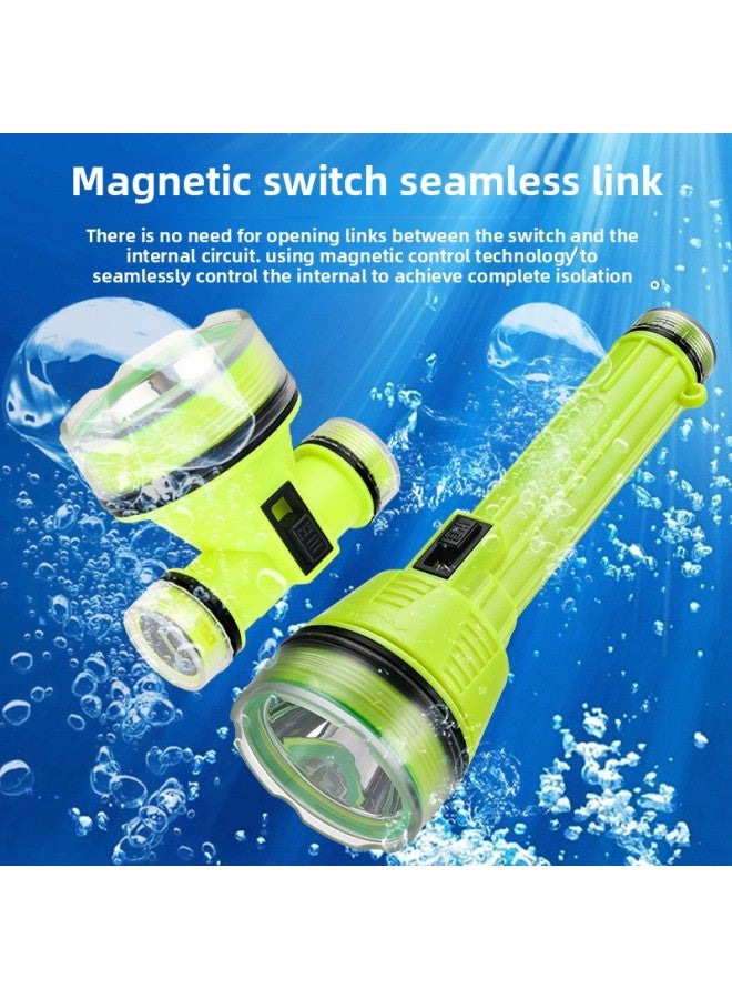 Strong Light Charging Diving Headlight Headlight Super Bright Waterproof Headlight Long-range Diving Flashlight Type-C-Color:Headlamp-Large  - Image 4
