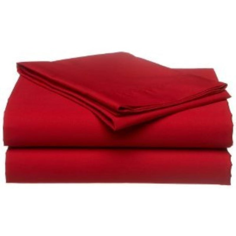 DESTINY CRESCENT BED Full XL 100% Microfiber Double Brushed Sheet Set - Extra-Soft  Breathable & Wrinkle-Free - 15"" Deep Pockets  54"" x 80"" - Ideal for Extra Long Full Beds - 4PC Set (Full XL  Red) - Image 1