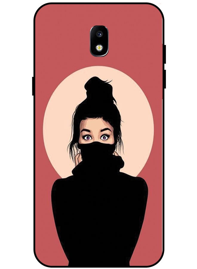 EYE CATCH Protective Case Cover For Samsung Galaxy J5 Pro Smart Series Printed Protective Case Cover for Samsung J5 Pro Black Cat with Girl - Image 1