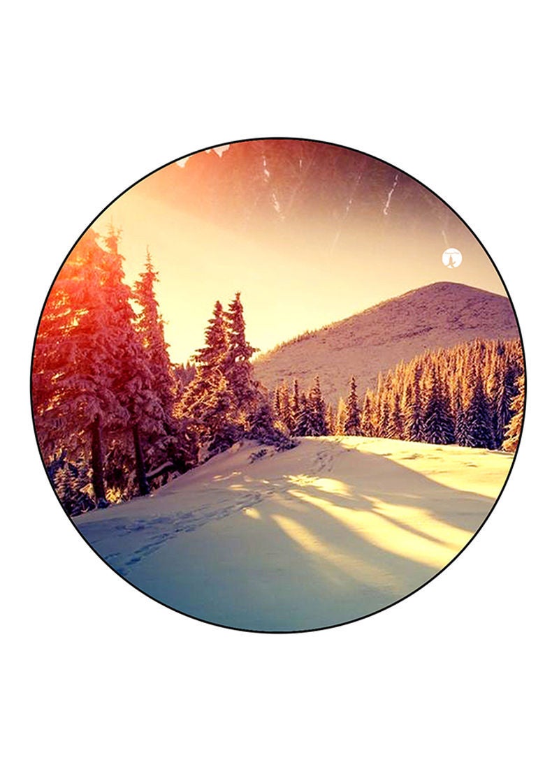 RKN Nature Printed Mouse Pad Round  Multicolour