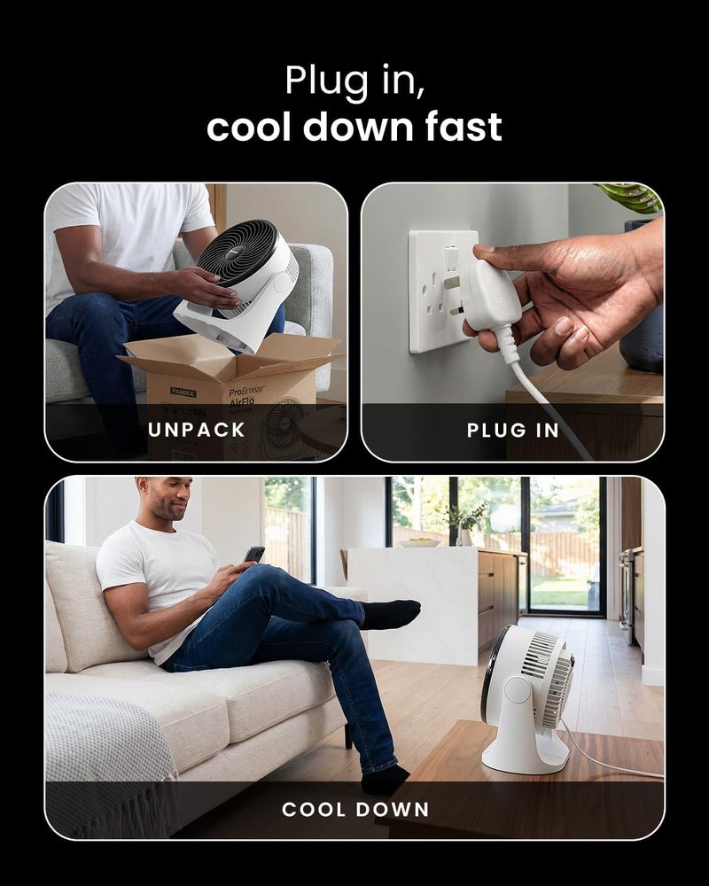 Pro Breeze AirFlo Mini Turbo – Ultra Powerful Silent Desk Fan, 3 Speeds, 90° Tilt, Compact Fan for Bedroom, Office & Home, Instant Refreshment - Image 5