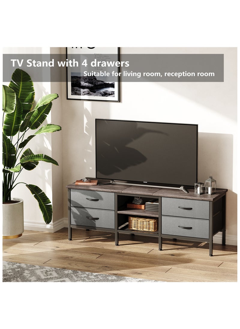 HXDream - Tv Table,TV Cabinet,TV Stand with 4 drawers,Suitable for living room, reception room - Image 1