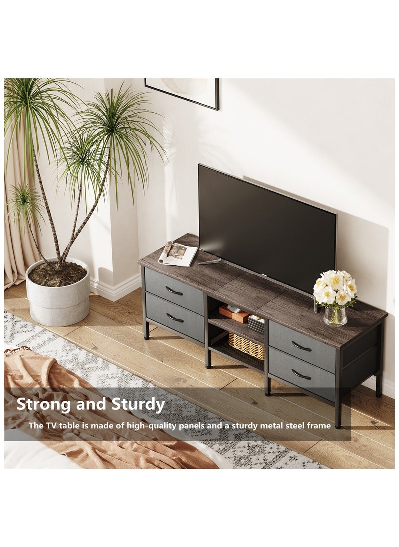 HXDream - Tv Table,TV Cabinet,TV Stand with 4 drawers,Suitable for living room, reception room - Image 1