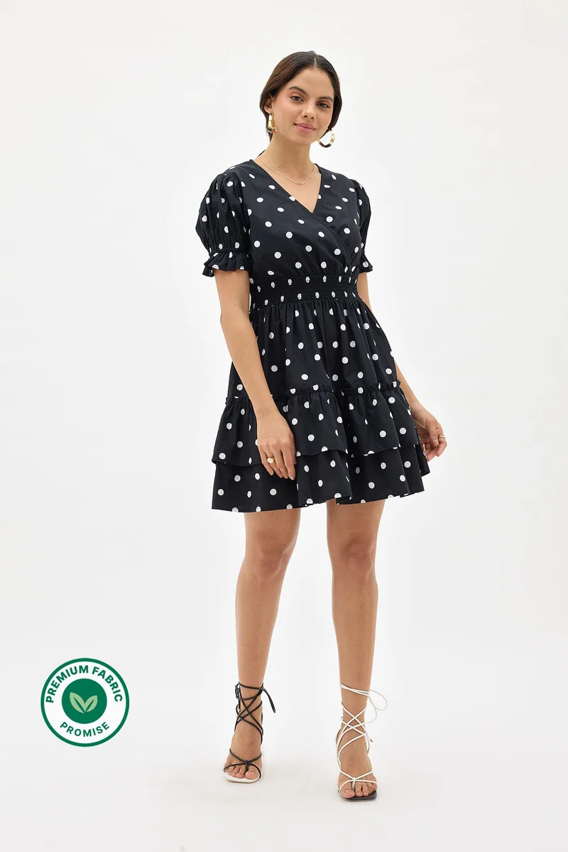 فيرجيو Cotton Polka Brunchwear Dresses for Women