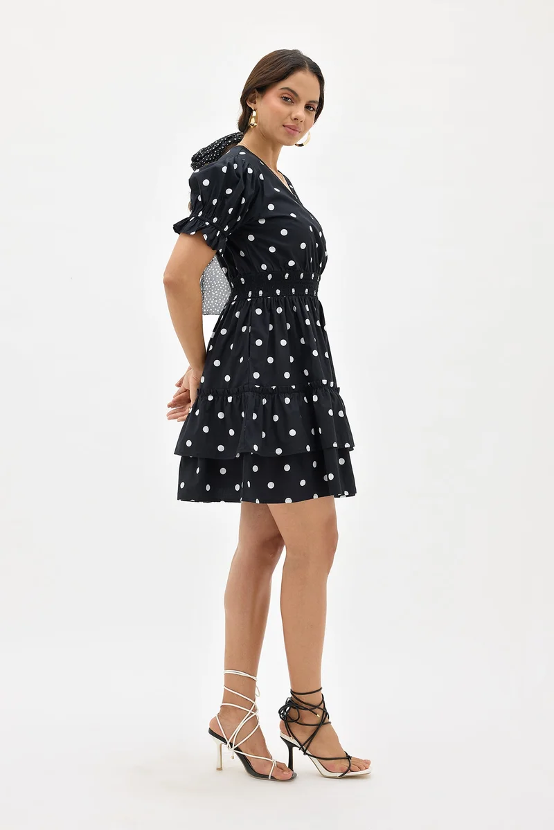 فيرجيو Cotton Polka Brunchwear Dresses for Women