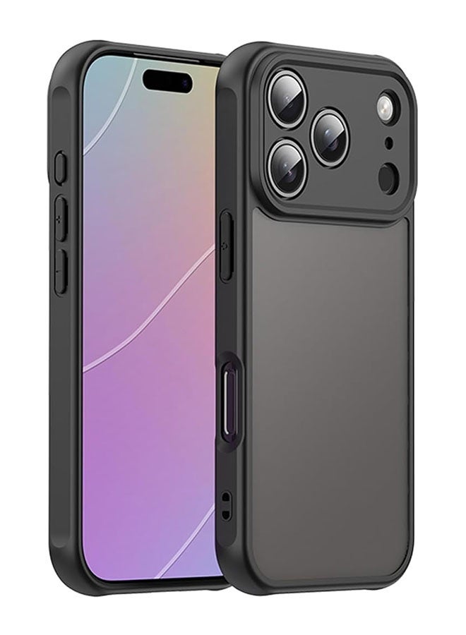 Matte Case for Phone 17 Pro, Anti Fall Protective Case with Matte Transluscent PC Back and Soft TPU Edge, Anti Fingerprint Black Cover, Black - Image 1