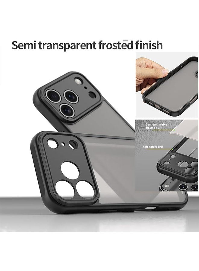 Matte Case for Phone 17 Pro, Anti Fall Protective Case with Matte Transluscent PC Back and Soft TPU Edge, Anti Fingerprint Black Cover, Black - Image 5
