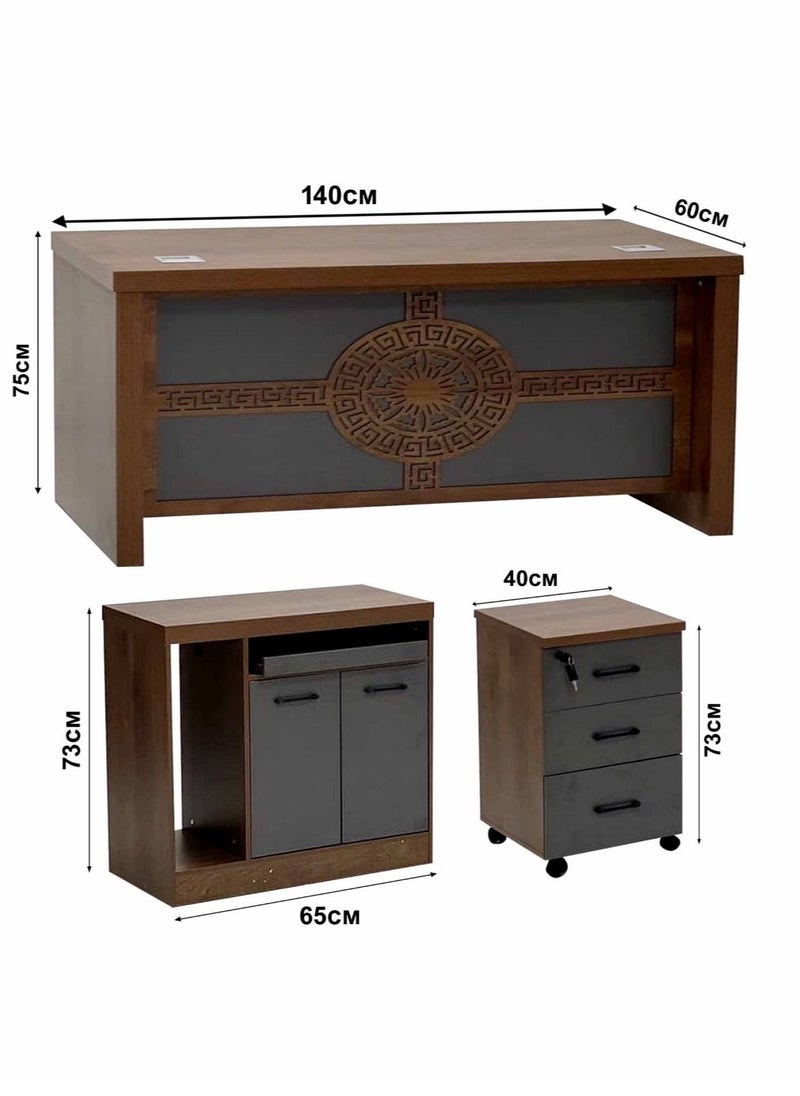 مكتب منزلي مع درج ومكتب كمبيوتر 140*60*75 سم