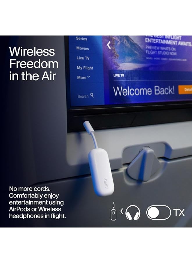 twelve south - Airfly Pro Bluetooth Audio Adapter Audio Transmitter Empfänger Für Bis Zu 2 Airpods Bluetooth Kopfhörer Kompatibel Mit Fahrzeugen Tv Pc Laptop Tablet Spielkonsole Stereoanlage - Image 1