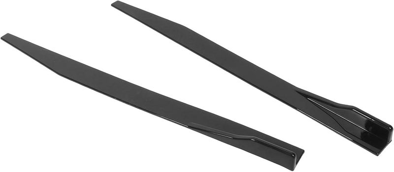مشتت جانبي للسيارة مع جناح صغير وموزع هواء، مناسب عالميًا لسيارات السيدان والهاتشباك، طول 120 سم/47.2 بوصة، لون أسود لامع، قطعتان، مصنوع من مادة البولي بروبيلين الفاخرة لتحسين الديناميكا الهوائية - Image 2