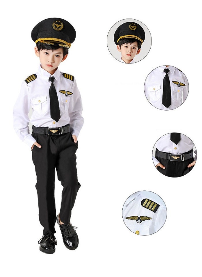 Beauenty Dress Up Pilot Costume for Kids - Airline Captain Uniform - Career Day Dress Up for Children  - Image 2