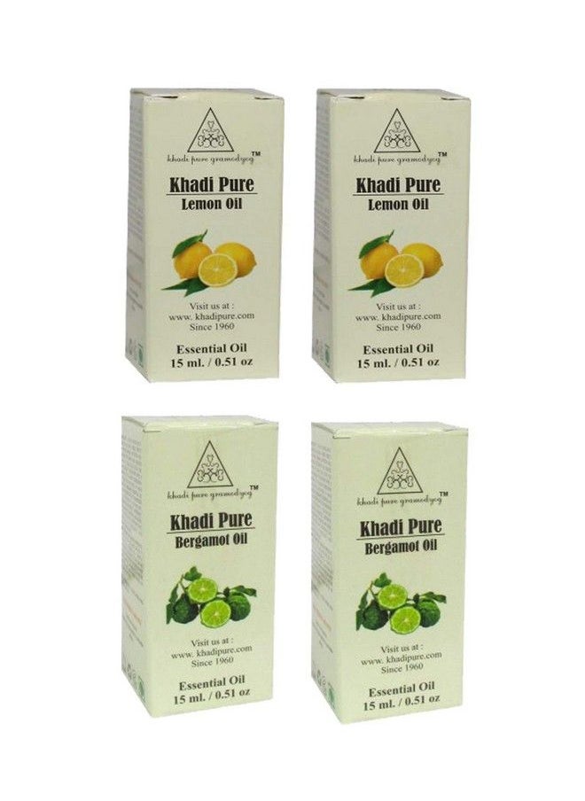 Khadi Pure - Bergamot & Lemon Essential Oil 15 Ml (Pack Of 4) - Image 1