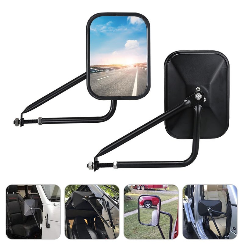 IHOTDER 2 Pack Doors Off Mirrors - Adjustable Convex Side View Mirrors Compatible with Jeep Side Mirrors with Doors off for Wrangler TJ CJ JL JK JT & Unlimited - Car Exterior Accessories - Image 1