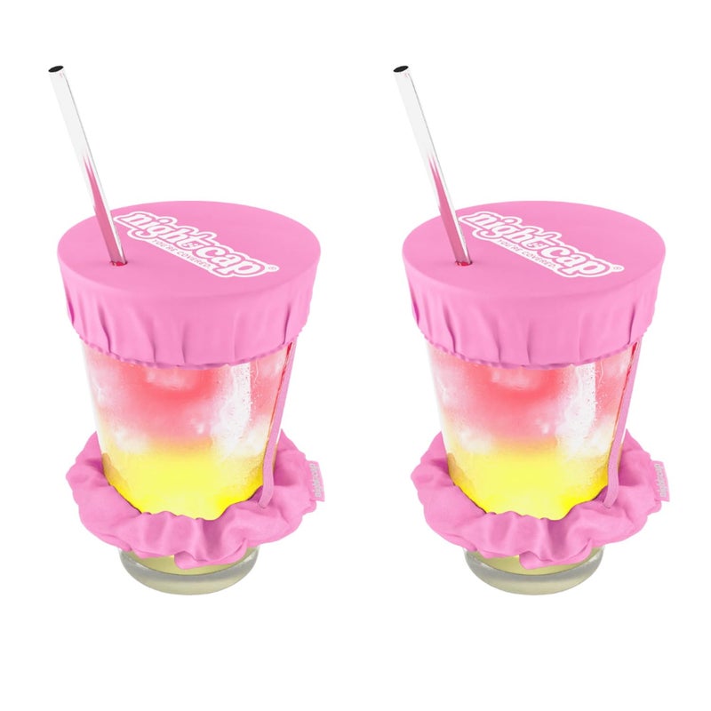 The Original Nightcap Drink Cover Scrunchie 2 Pack  As Seen On Shark Tank And TikTok  Reusable  Wear On Wrist Or In Hair Prevent Drink Spiking  Sanitary Pocket Keeps Cover Clean  Pink
