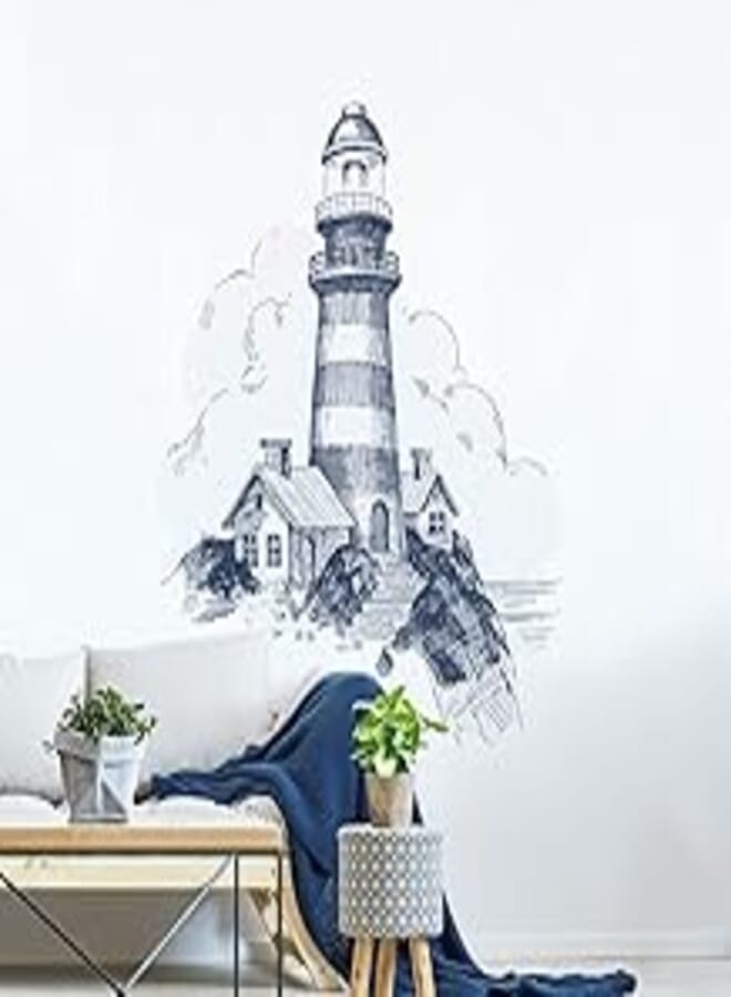 Generic Decorative multicolored sticker - Seaside lighthouse (100x85cm) 