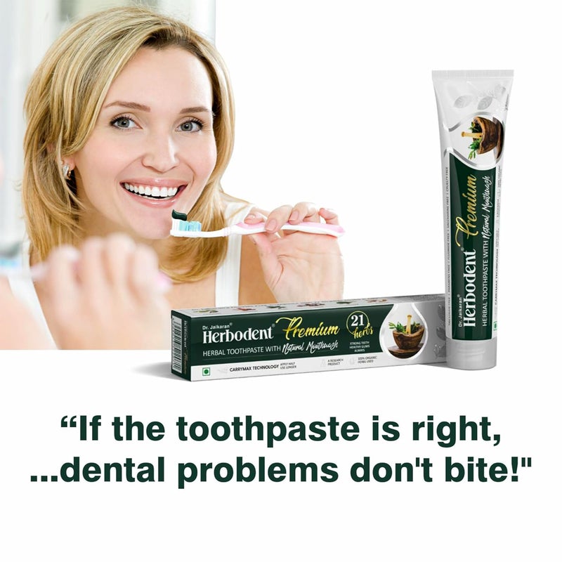 Herbodent Premium Gingivitis Prevention Toothpaste-165G Pack Of 1|A Unique Blend Of 21 Herbs Like Neem, Clove, Cinnamon, Cardamom With Natural Mouthwash-No Paraben, No Fluoride, No Saccharin - Image 5