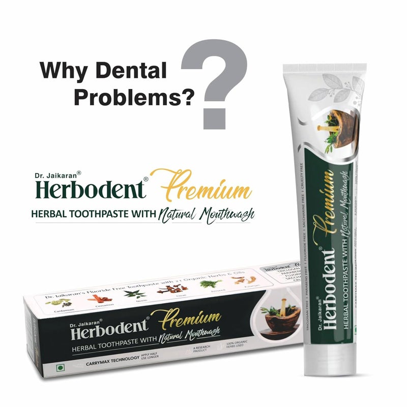 Herbodent Premium Gingivitis Prevention Toothpaste-165G Pack Of 1|A Unique Blend Of 21 Herbs Like Neem, Clove, Cinnamon, Cardamom With Natural Mouthwash-No Paraben, No Fluoride, No Saccharin - Image 3