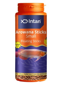 INTAN Aquatic AROWANA Sticks Fish Food Small Floating Stick For Arowana Fish Large Pack 120 Gram, Pellet Size 2 Mm And 6 Mm Length, Pack Of 1