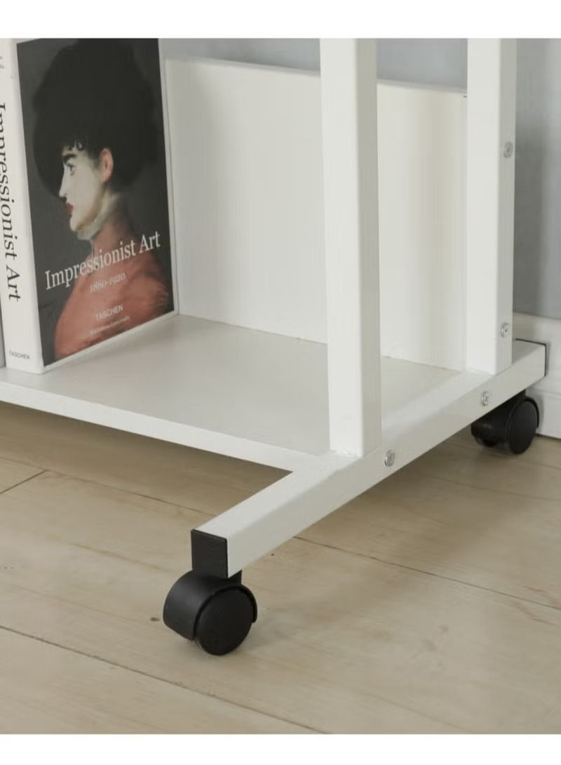 إيه جي دي مكتب دراسة للأطفال بارتفاع قابل للتعديل مع خزانة كتب أبيض - Image 5