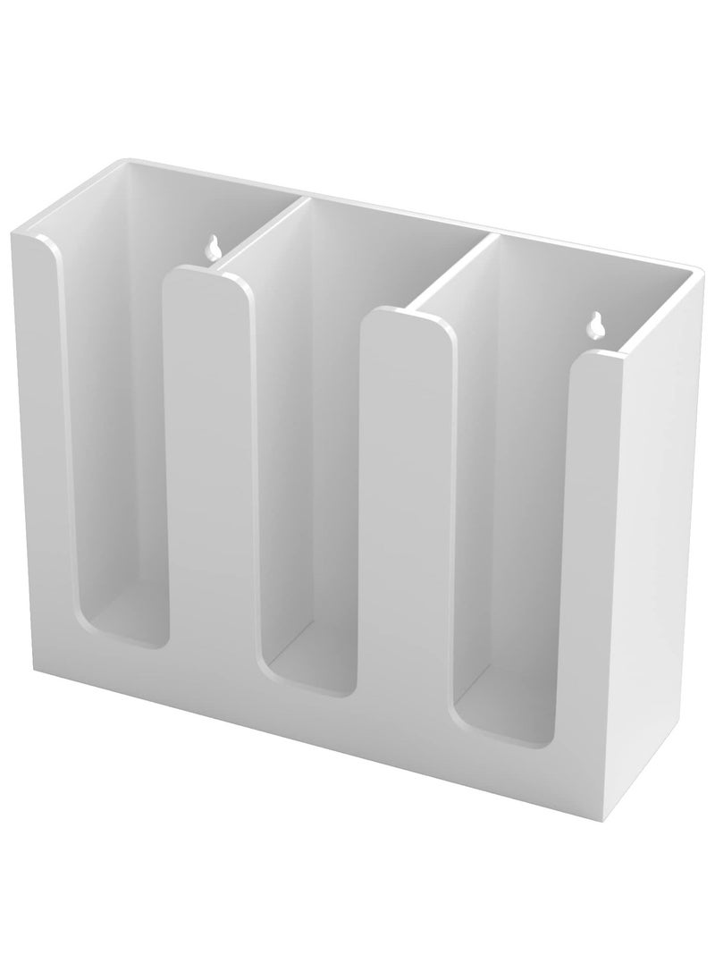 Generic Acrylic Coffee Cup and Lid Storage Organizer Holder, 3 Compartments, White  - Image 1