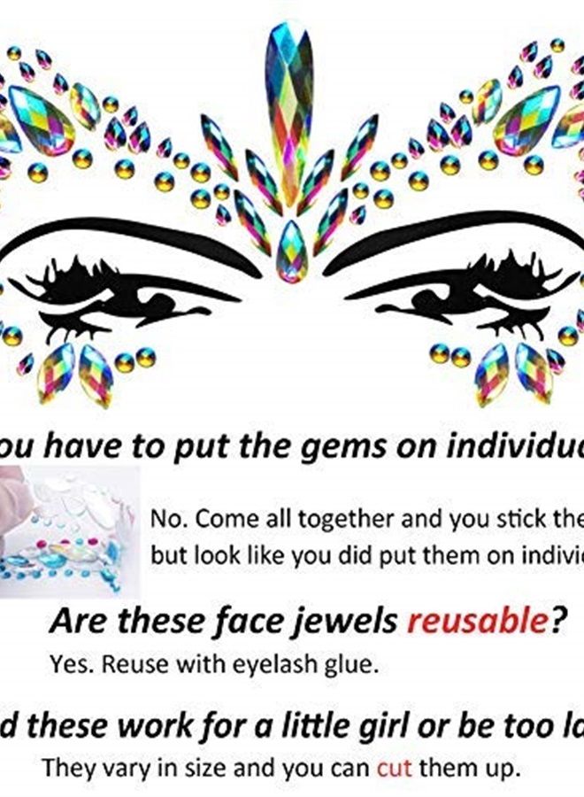 Festival Clothing Rave Accessories Face Jewels Gems Stickers Carnival Mermaid Costume Glitter