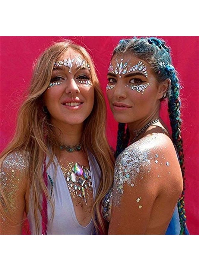 Festival Clothing Rave Accessories Face Jewels Gems Stickers Carnival Mermaid Costume Glitter