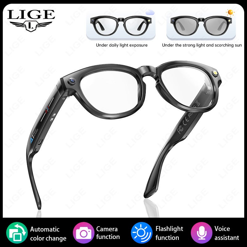 New Gs380 Ai Translation Smart Glasses 2 Million Camera Po Video Call Music Color Changing Lens - Image 1