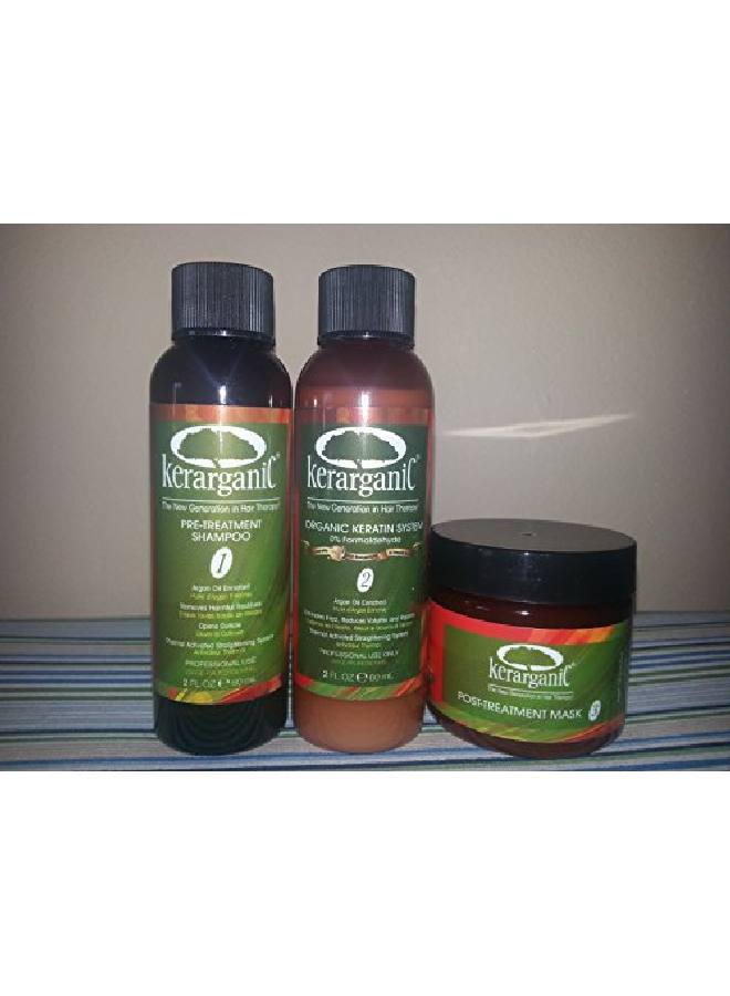 kerarganic Formaldehyde Free Organic Keratin System Kit Keratin With 24Kt Gold Nanoparticles To Intensify Brilliance And The Miracle Of Morocco Argan Oil (2 Oz Each Product) - Image 2
