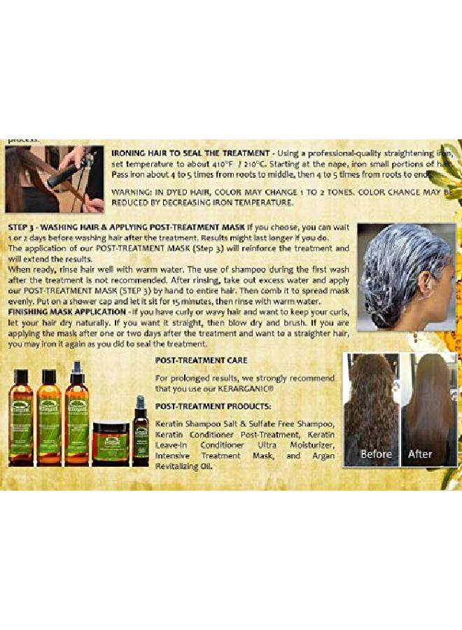kerarganic Formaldehyde Free Organic Keratin System Kit Keratin With 24Kt Gold Nanoparticles To Intensify Brilliance And The Miracle Of Morocco Argan Oil (2 Oz Each Product) - Image 4