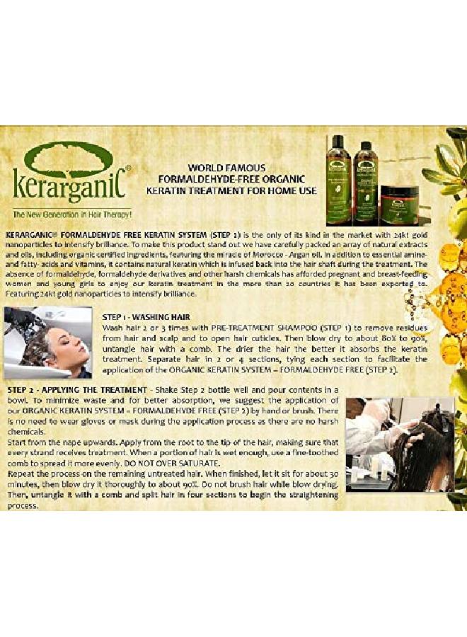 kerarganic Formaldehyde Free Organic Keratin System Kit Keratin With 24Kt Gold Nanoparticles To Intensify Brilliance And The Miracle Of Morocco Argan Oil (2 Oz Each Product) - Image 3