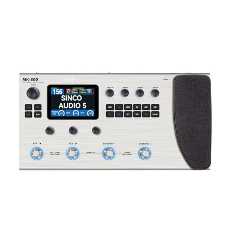 M VAVE Guitar Effects Processor, 120 AMP Drum Machine, Portable Guitar Multi-Effects Processor Pedal, 4 Switch Control System and a 3.5Inch Screen - Image 1