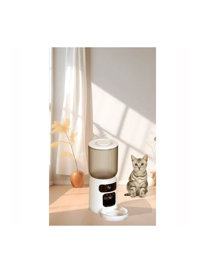 6.5 لتر موزع طعام آلي للحيوانات الأليفة بكاميرا مزدوجة عالية الدقة ووظيفة تفاعل بالأشعة تحت الحمراء مع التحكم عبر التطبيق - Image 2