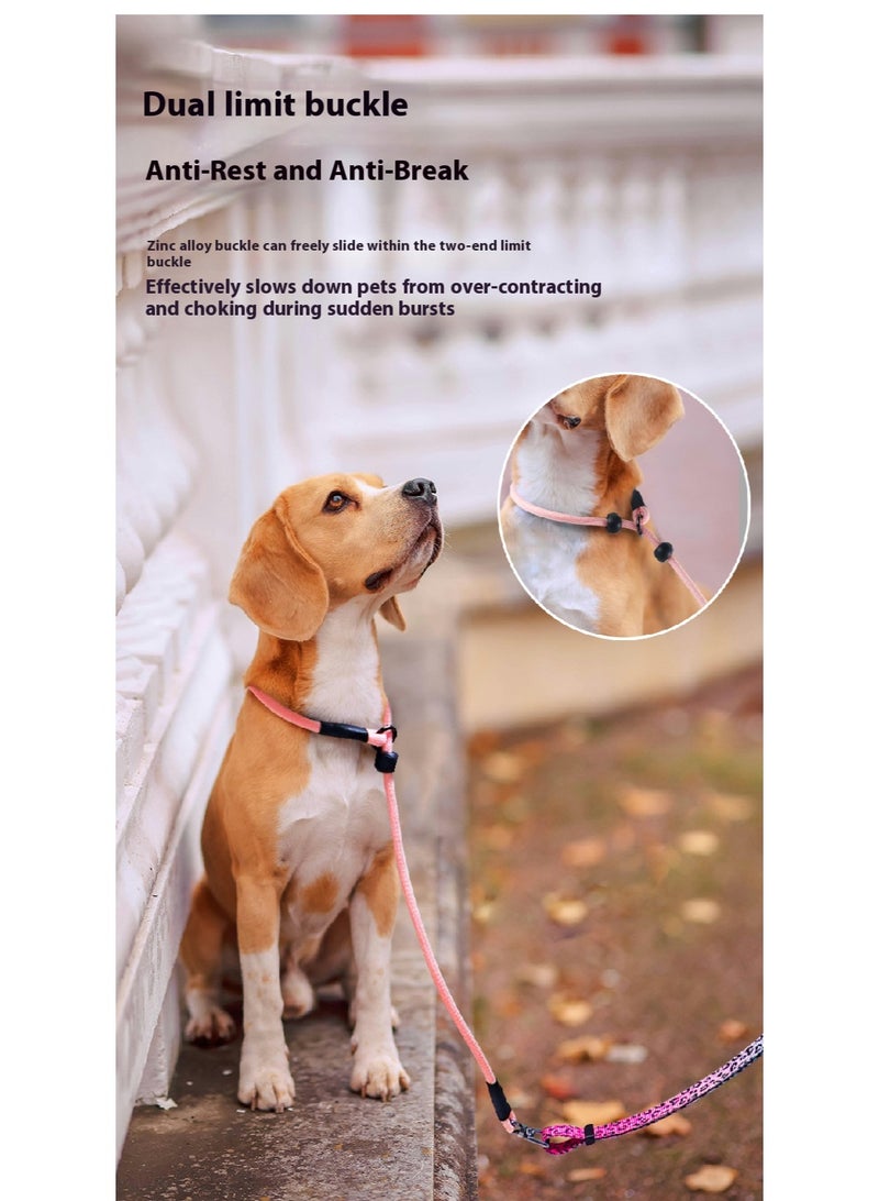 QQPETS QQPETS Adjustable Slip Lead Dog Leash, Hands Free Waist Leash for Dog Walking, Reflective Training Lead with 360° Swivel Anti-Tangle, 4-7 ft Length for All Breeds(pink and purple) - Image 5