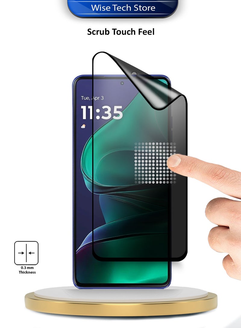 Wtech Motorola Edge 60 Stylus 5G 2025 Premium Nano Ceramic Privacy Full Glue Full Cover Matte Flexible Screen Protector (MSCNMP) - Clear/Black - Image 4