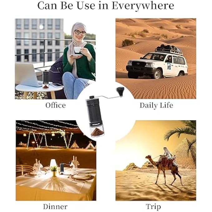 مولارد مطحنة قهوة يدوية مطحنة قهوة مطحنة يدوية مخروطية من السيراميك مطحنة حبوب قهوة محمولة بموضع محمل مزدوج 35 إعدادًا خارجيًا قابلًا للتعديل سعة 25 جرامًا - Image 4