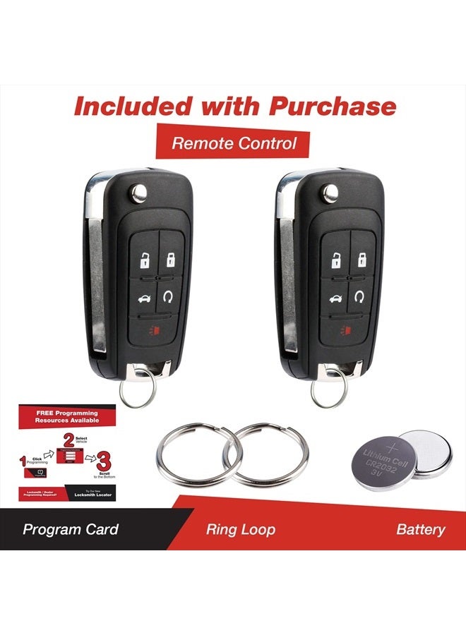 KeylessOption Keyless Entry Car Remote Uncut Flip Key Fob Replacement for OHT01060512 (Pack of 2) - Image 2